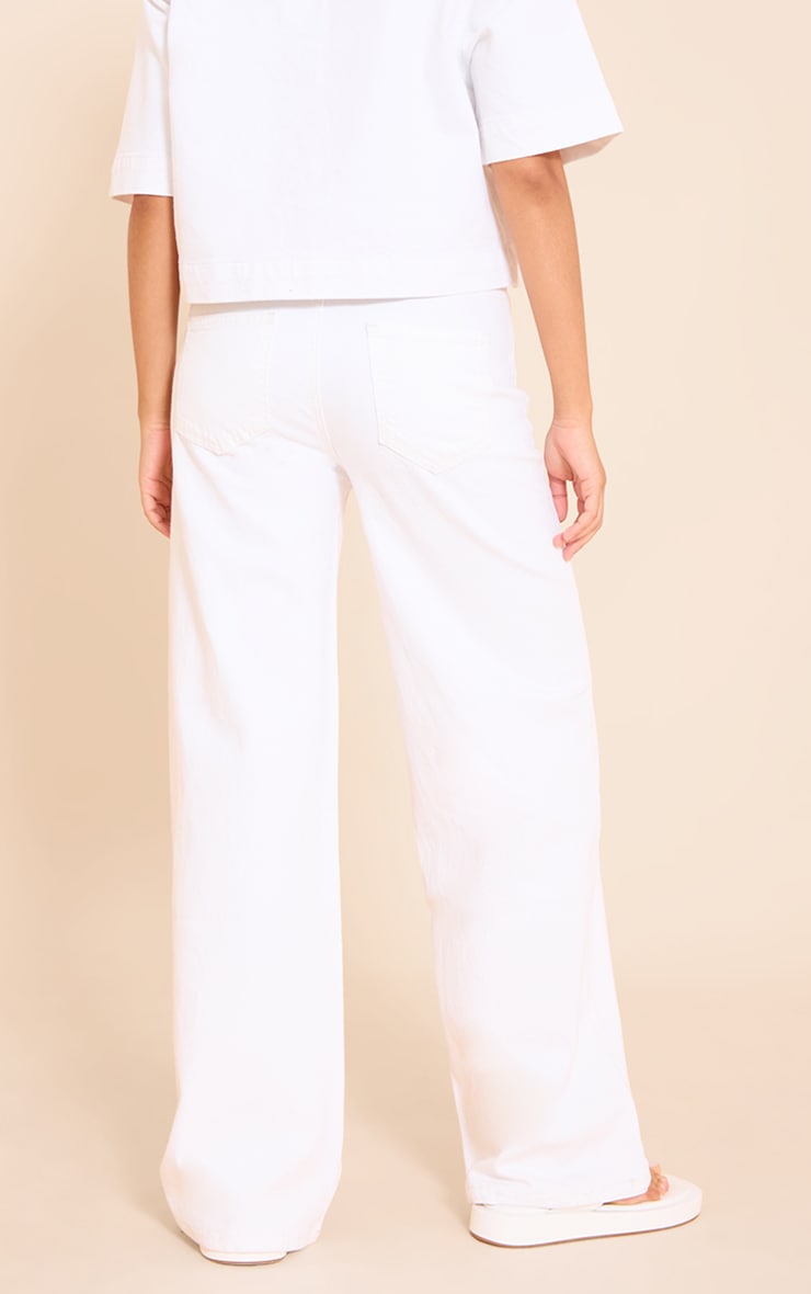 White Mid Rise Straight Leg Jean image 3