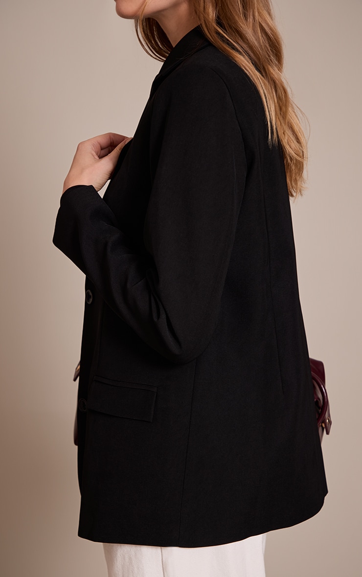 Black Longline Oversized Blazer image 4