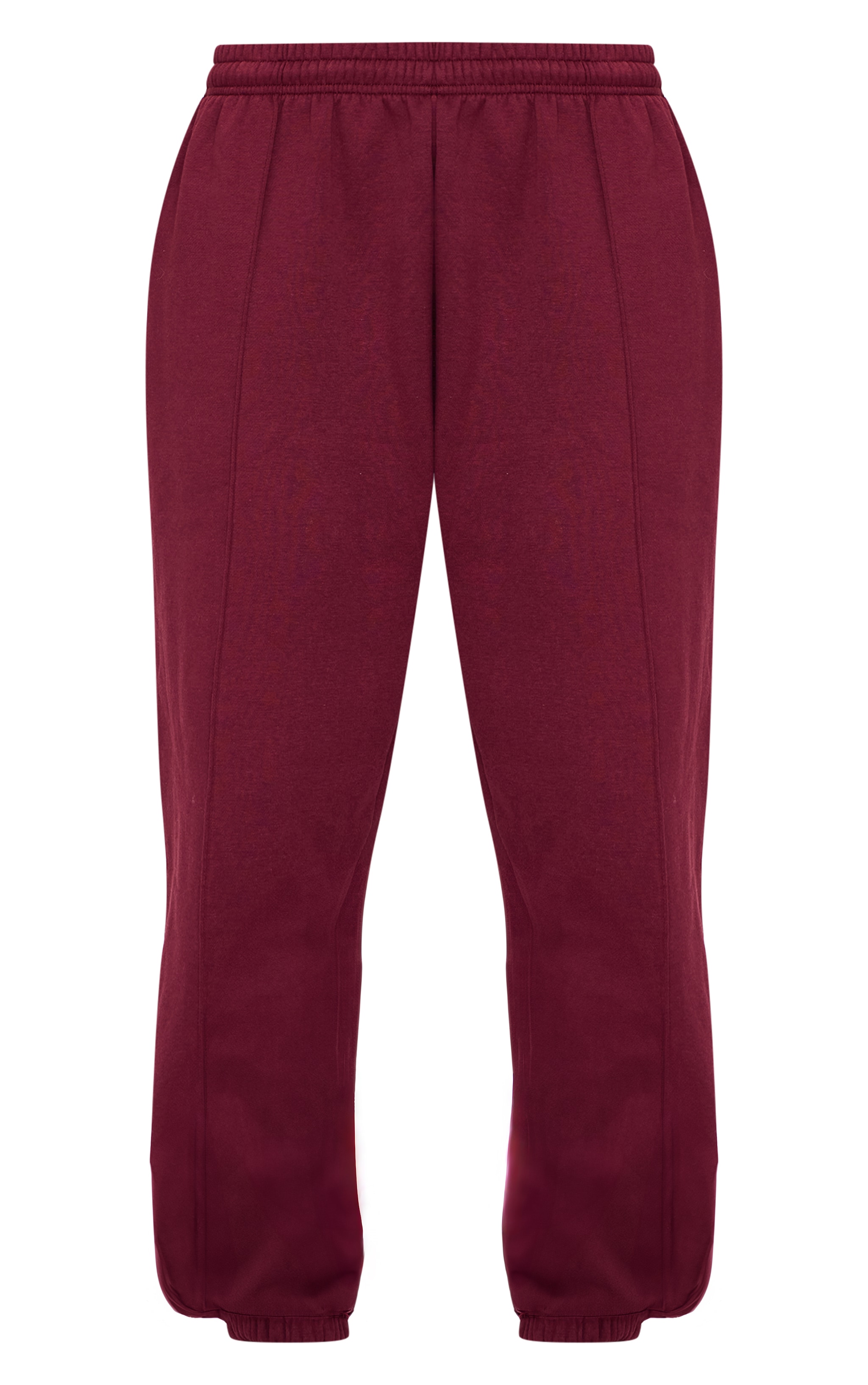 Burgundy Pintuck Detail Oversized Sweatpants image 5