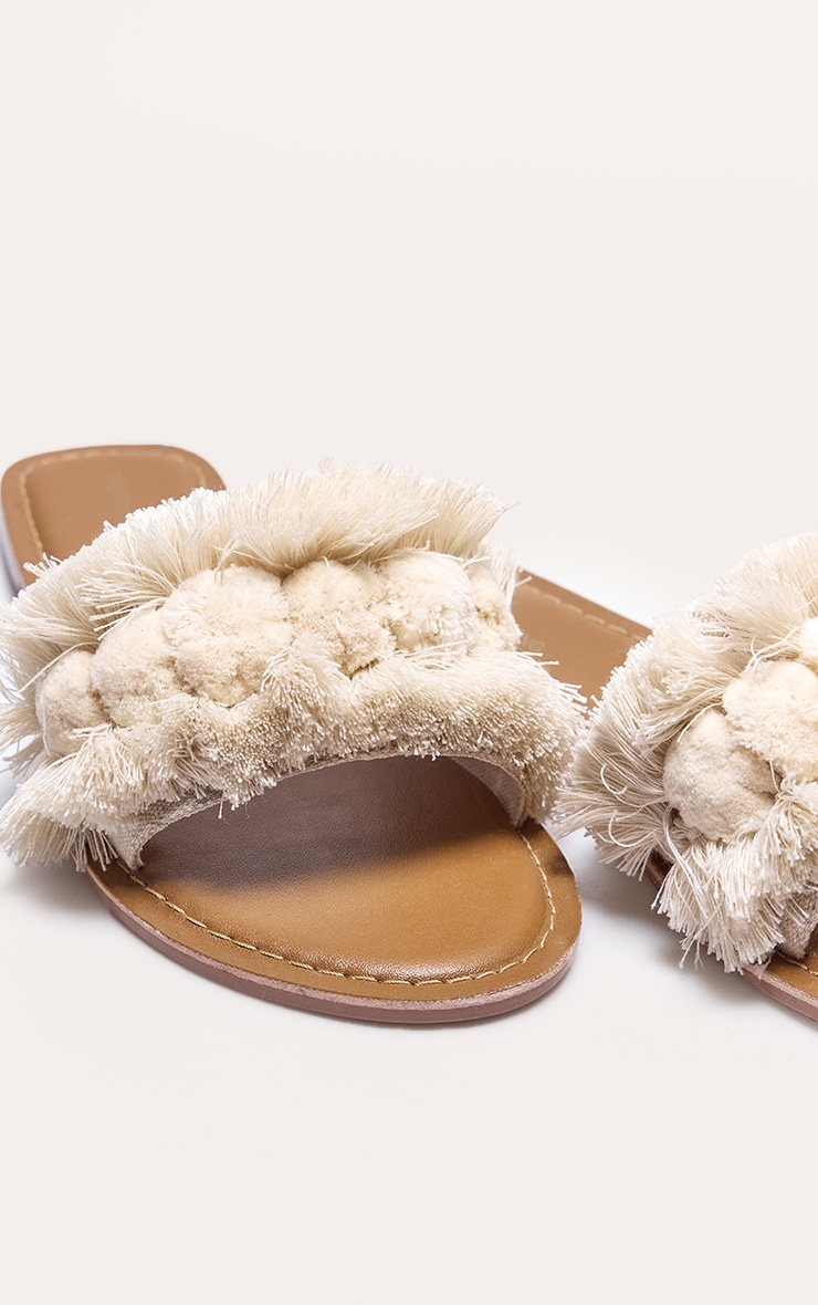 Nude Tassel Pom Pom Mule Sandal image 4