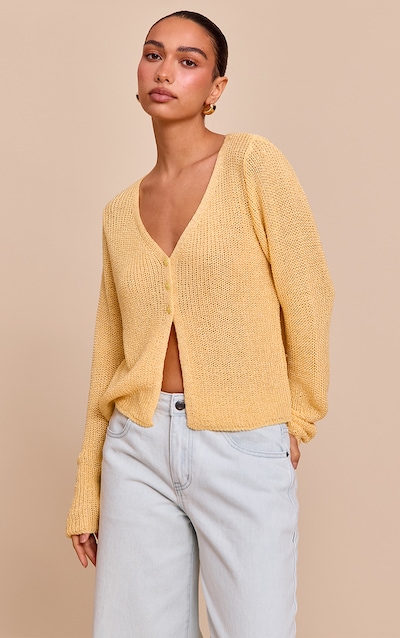 Lemon Filagree Button Cardigan