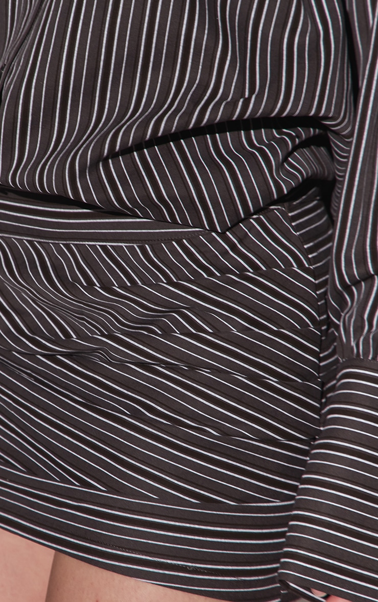 Black Asymmetric Stripe Skirt  image 5