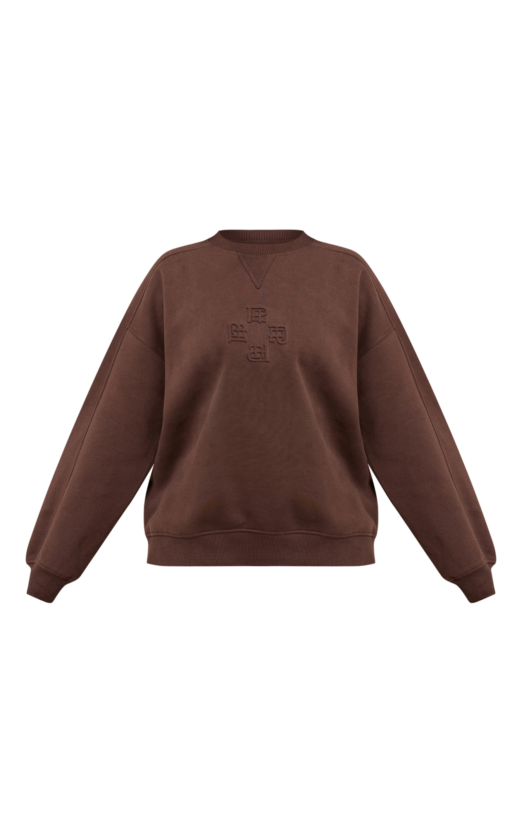 Petite Chocolate PLT Embossed Crew Neck Sweatshirt image 5