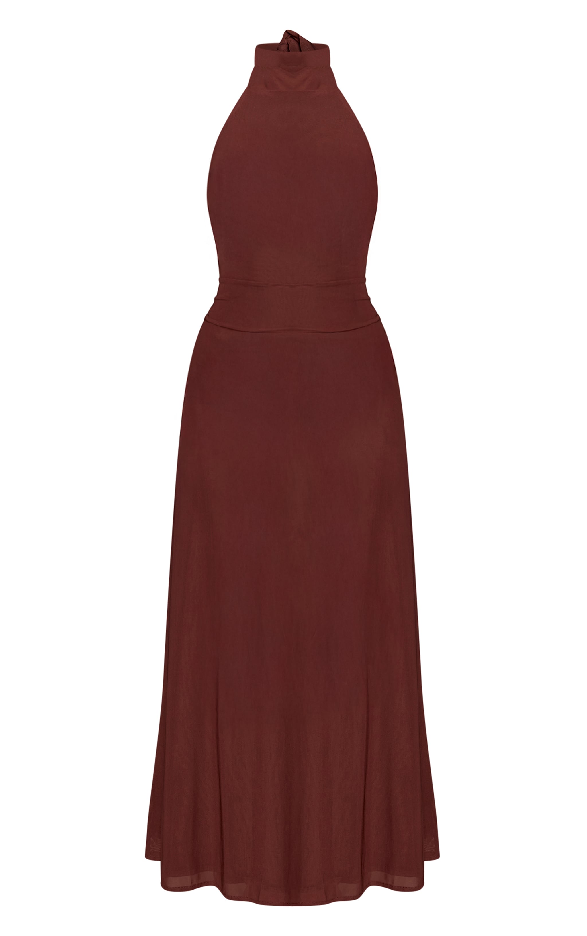 Shape Chocolate Chiffon Scarf Detail Maxi Dress  image 5