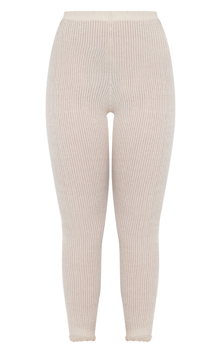 Legging gris pierre côtelé transparent doux image 5