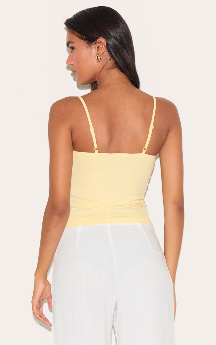 Butter Yellow Soft Cotton Strappy Vest Top image 2