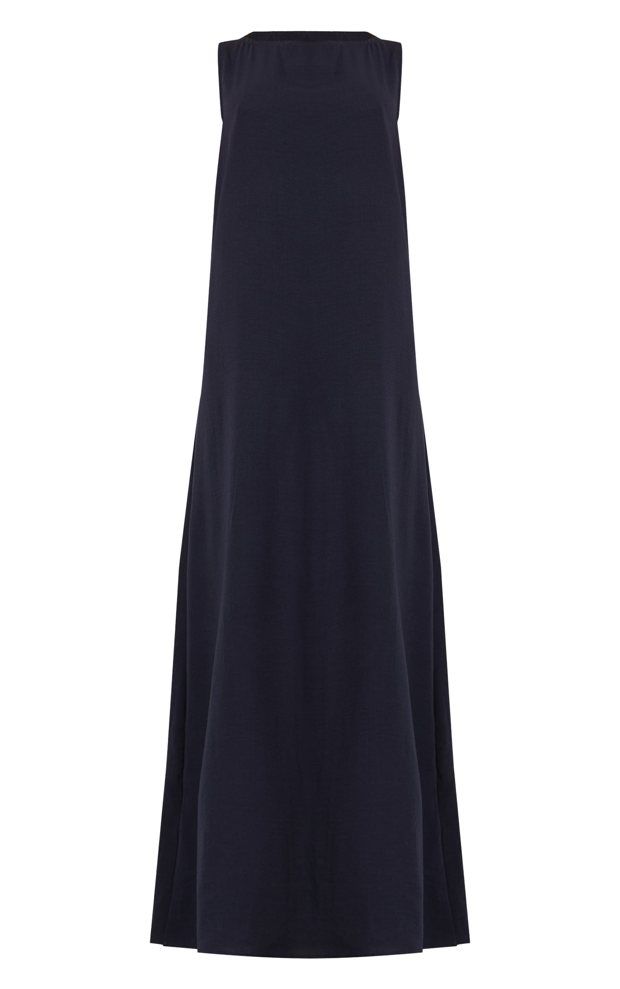Navy Floaty Woven Boat Neck Maxi Beach Dress image 5