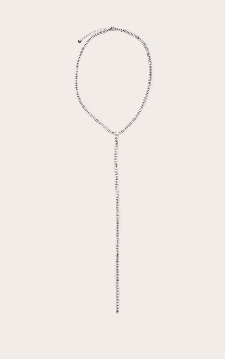Silver Diamante Drape Necklace image 2