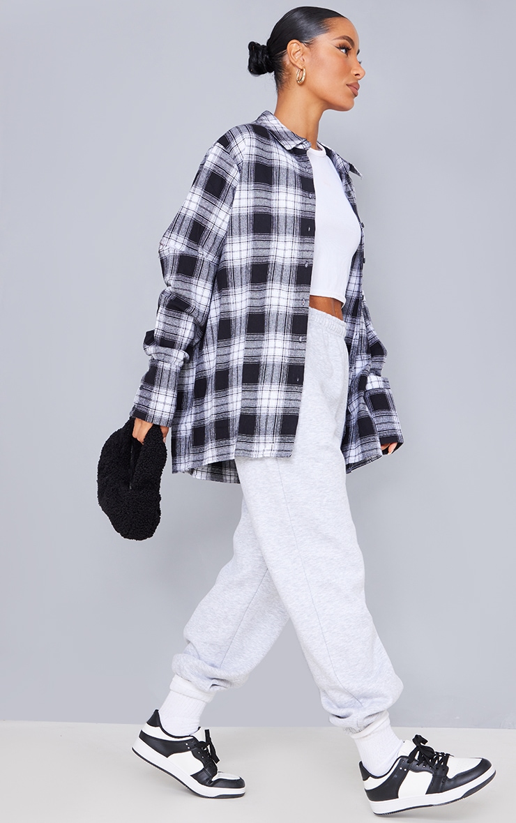 Black Oversized Checked Shirt image 1