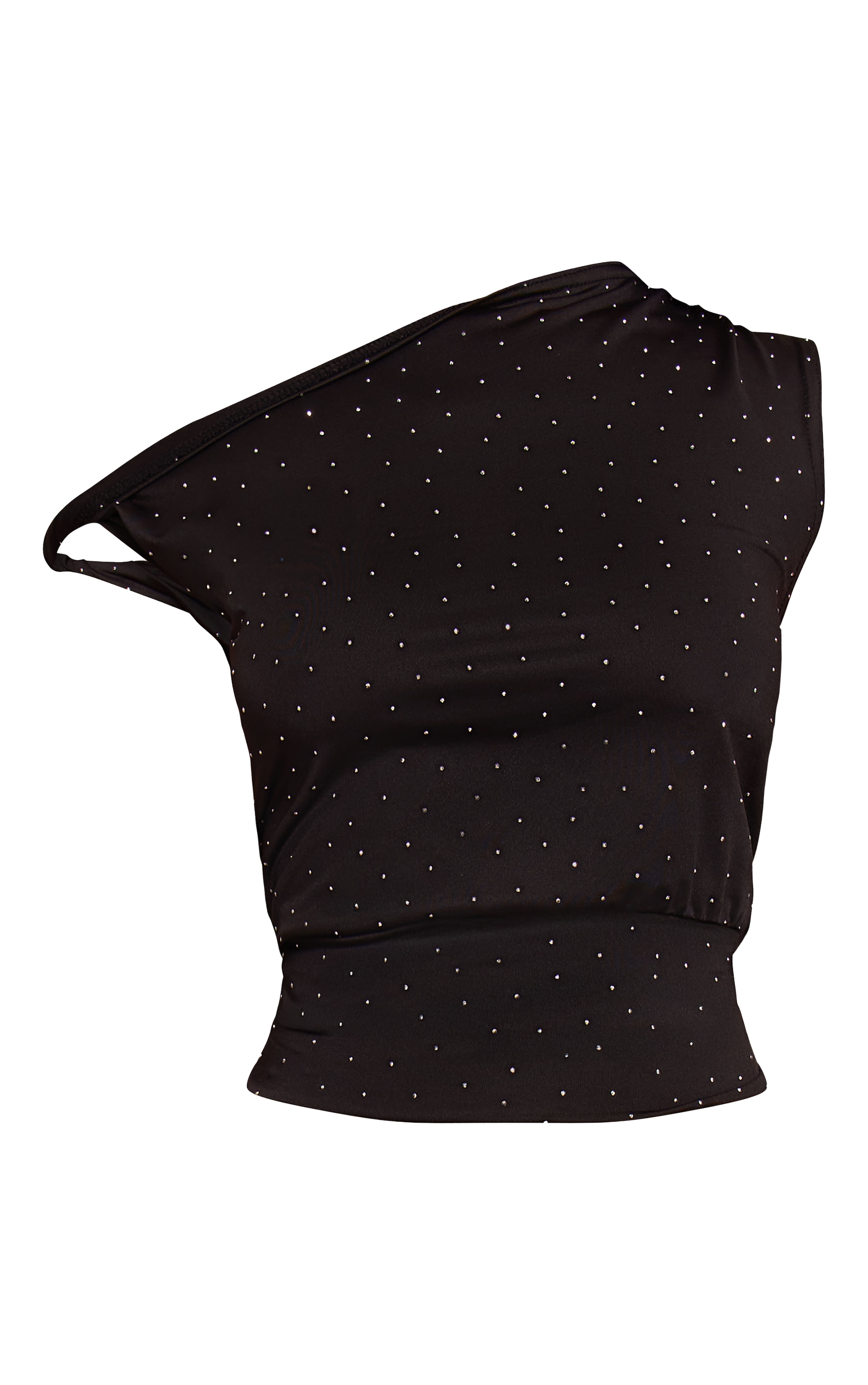 Petite Black Studded Twist Shoulder Top image 5