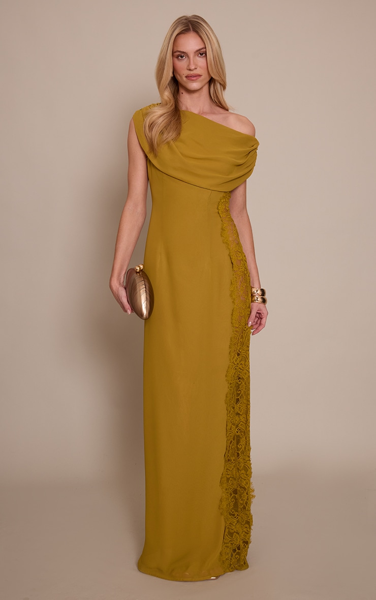 Chartruese Woven Lace Side Detail Maxi Dress image 3
