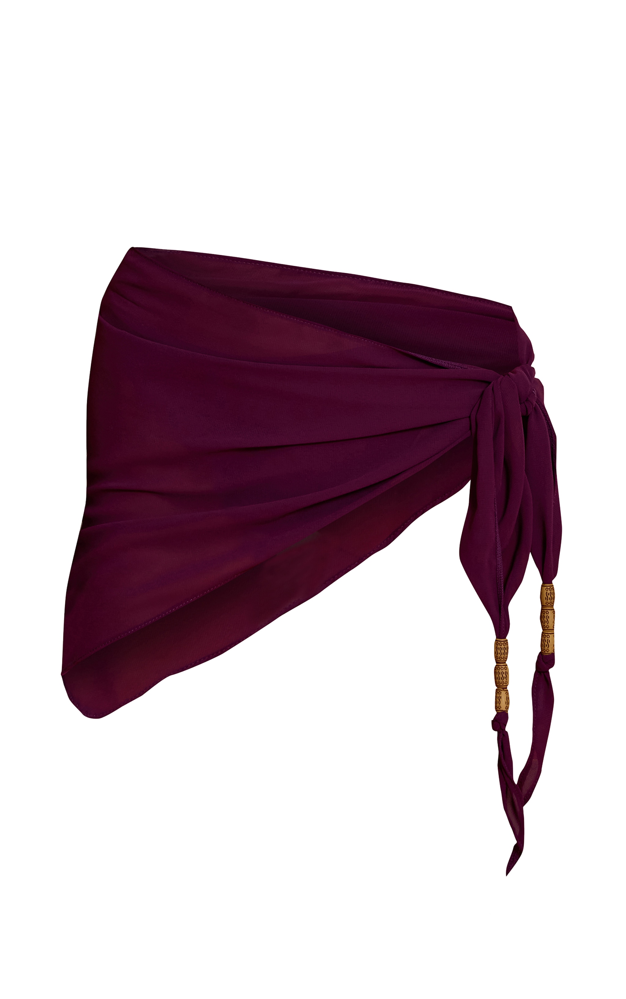 Purple Chiffon Bead Trim Mini Beach Sarong image 6