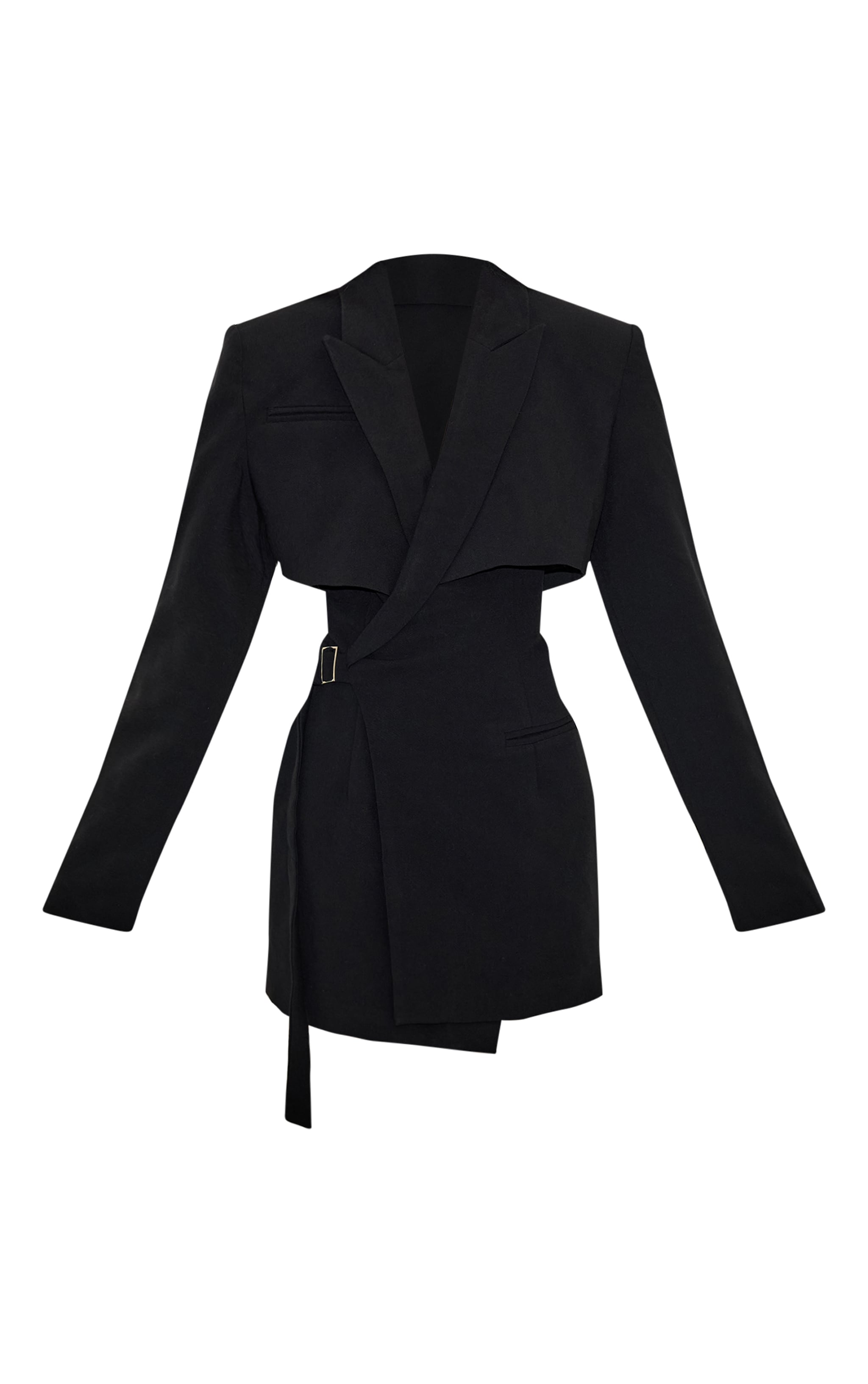 PLT Label Robe blazer noire à nouer sur le côté image 5