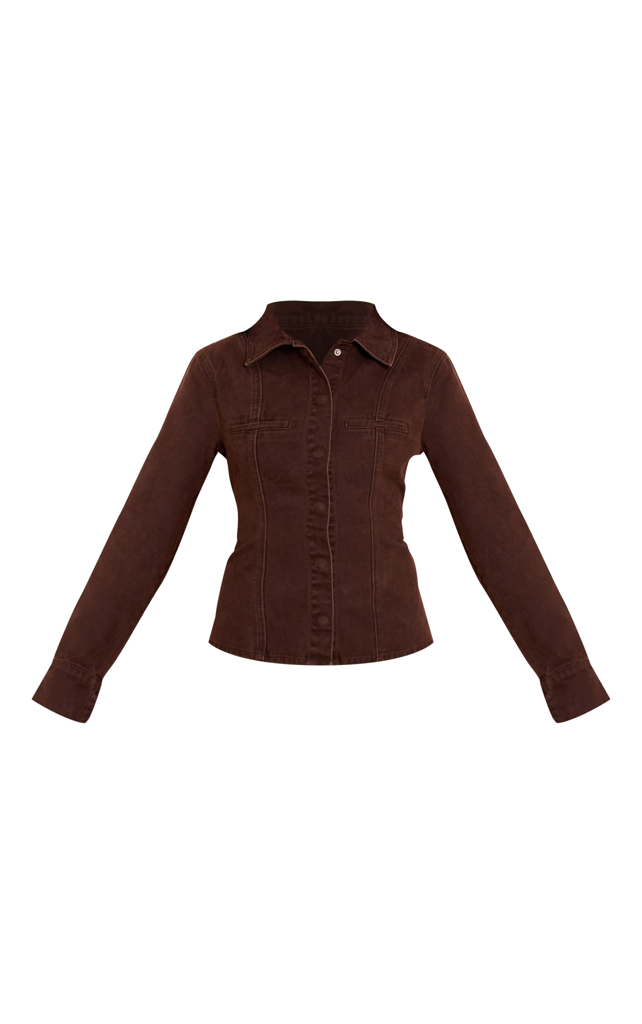 Dark Chocolate Fitted Seam Detail Shirt image 5