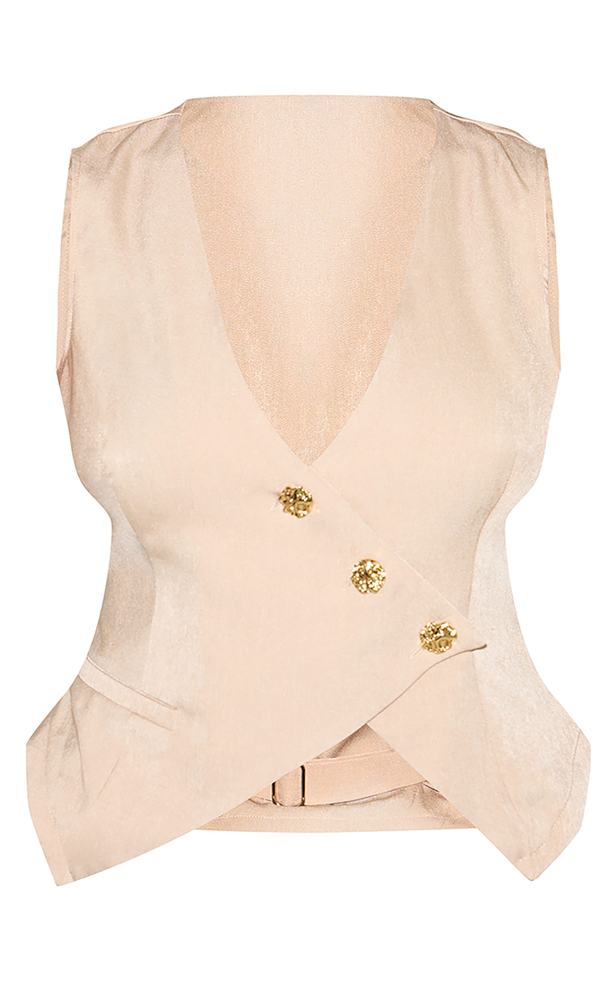 Shape Stone Tailored Asymmetrical Hammered Button Waistcoat image 5