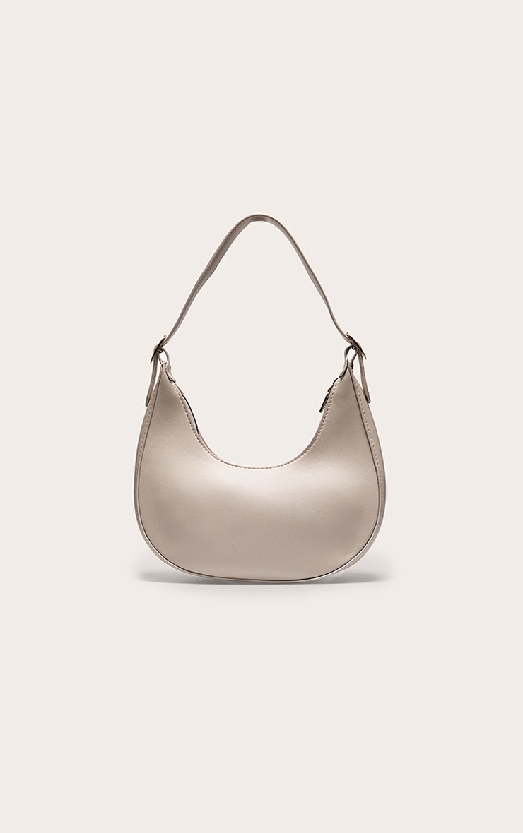 Cream Curved PU Shoulder Bag | Accessories