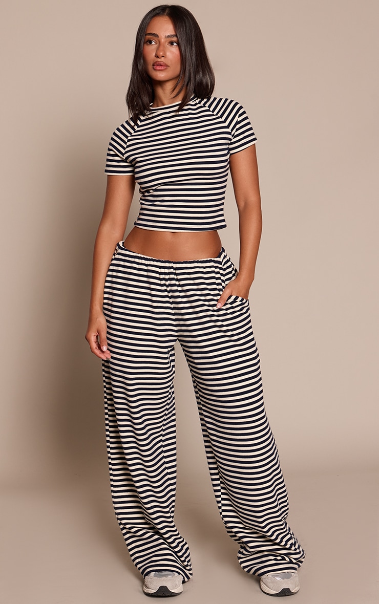 Petite Charcoal Stripe Soft Touch Fitted Baby T-Shirt  image 3