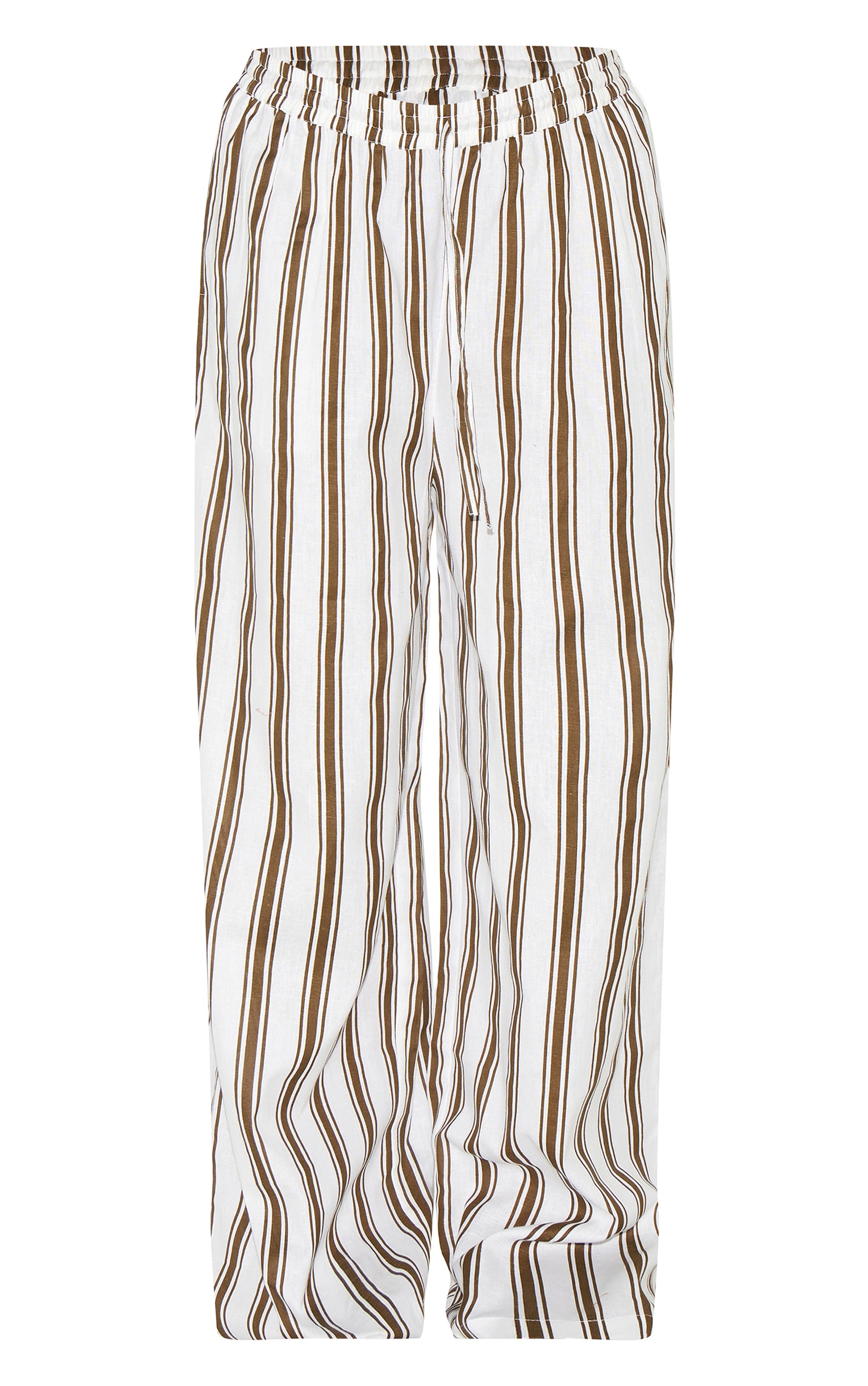 Plus Beige Striped Wide Leg Pants image 5