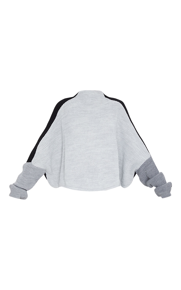 Black Oversized Colour Block Jumper image 5