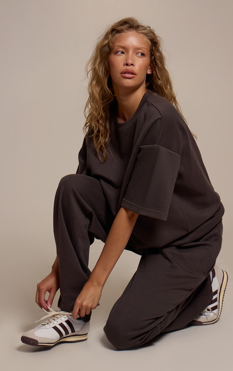 Charcoal Grey Jersey Oversized T-shirt image 4