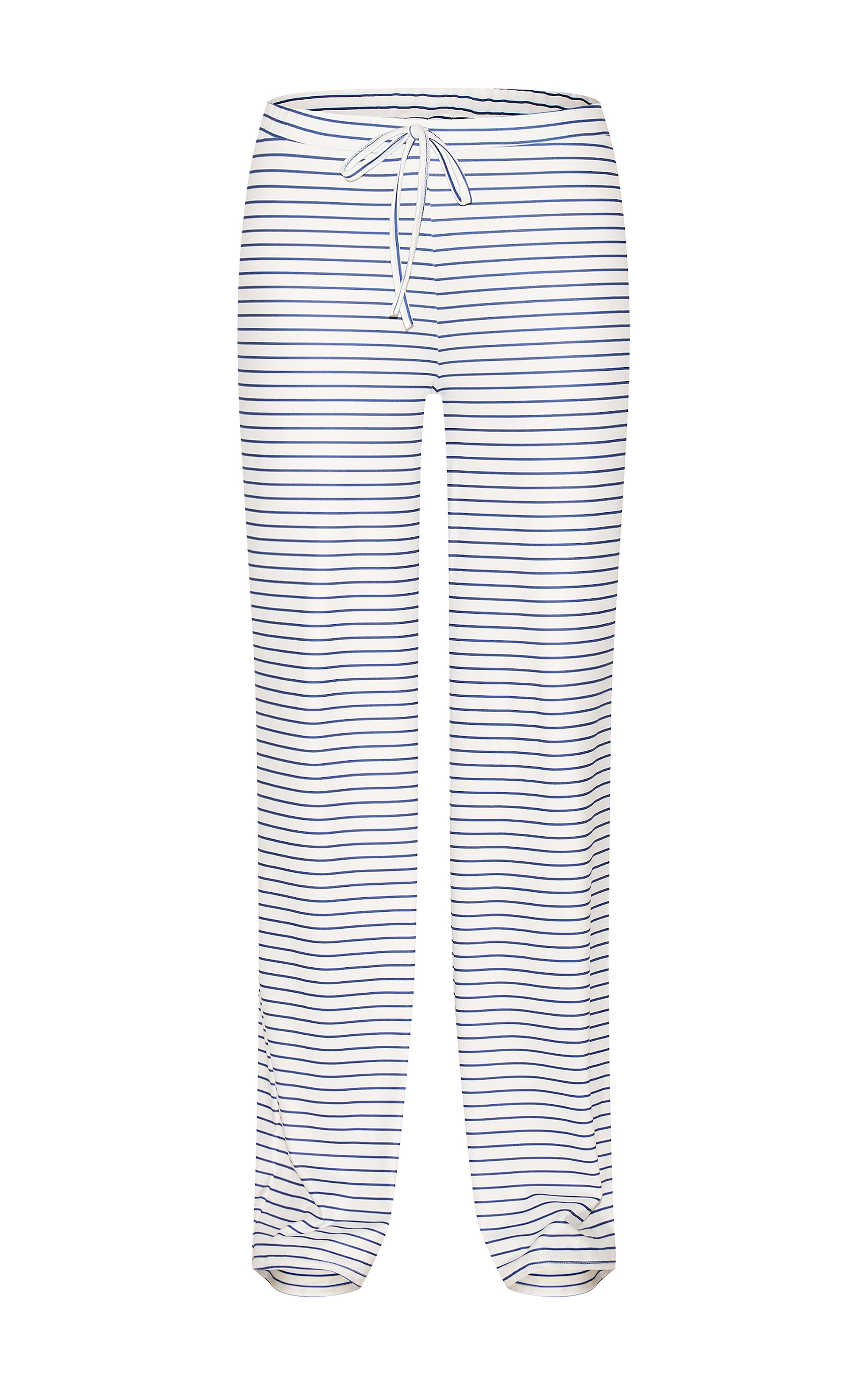 Blue Soft Touch Striped Mid Rise Wide Leg Pants image 5