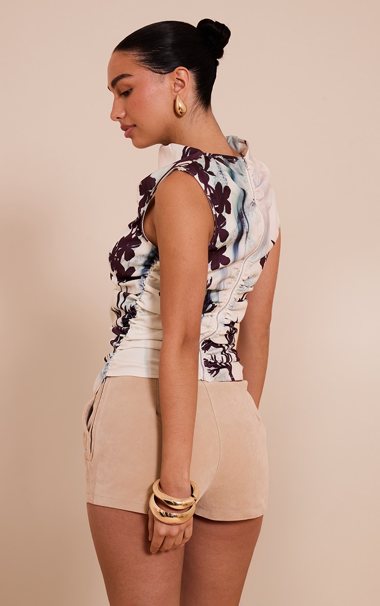 Mint Woven Printed Asymmetric Top image 2