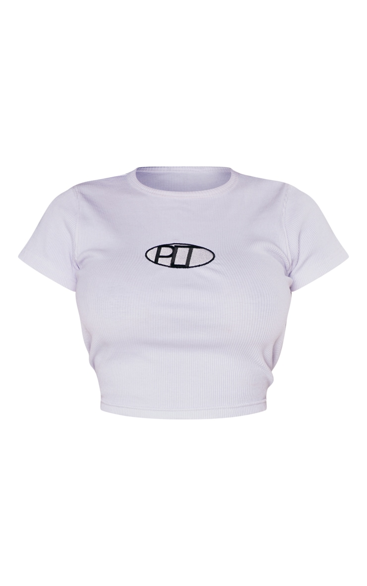 PRETTYLITTLETHING Shape T-shirt côtelé blanc image 5