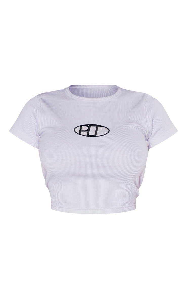 PRETTYLITTLETHING Shape White Rib T Shirt image 5