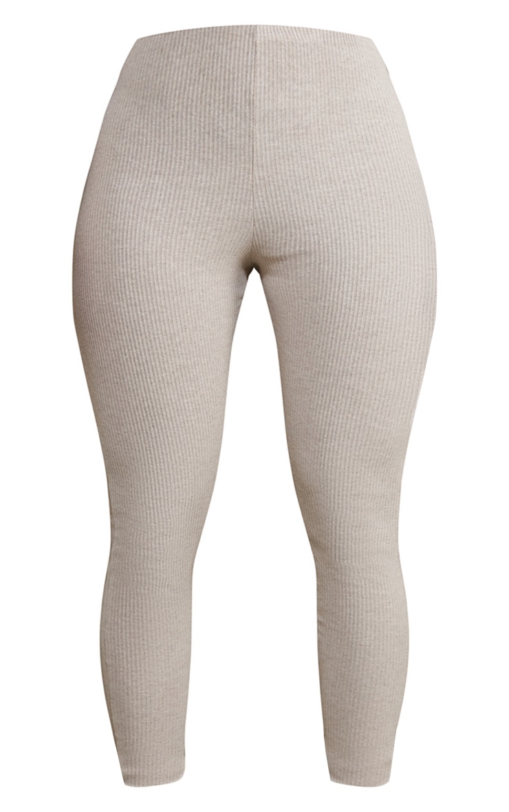 Shape Oatmeal Marl Rib Leggings image 5