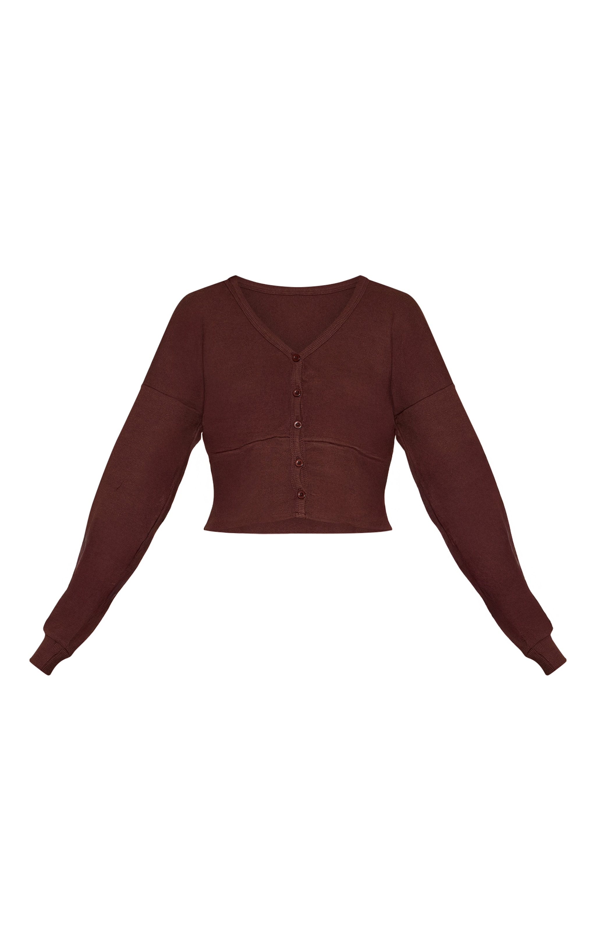 Dark Brown Soft Rib Cinched Waist Cardigan image 5