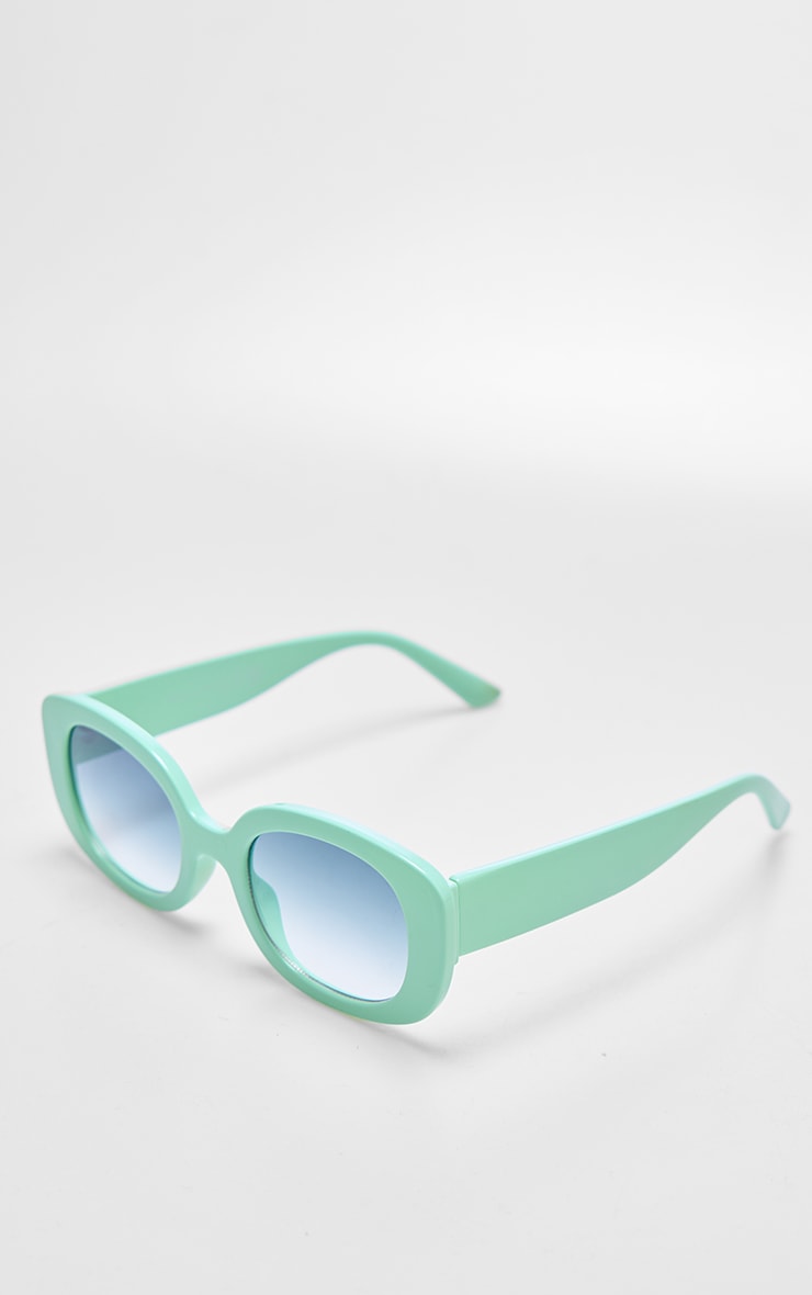 Lime Chunky Frame Round Sunglasses image 3