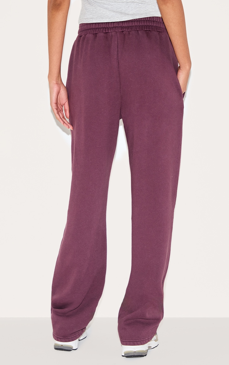 Plum Washed Wide Leg Joggers image 3