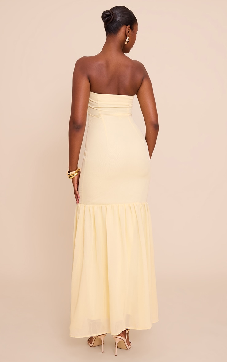 Lemon Chiffon Bandeau Frill Detail Maxi Dress image 2