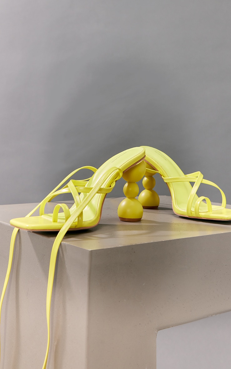  Lime Strappy Bubble Heeled Sandals image 3