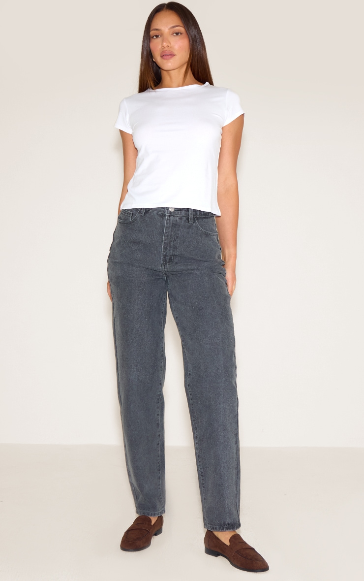 Tall Jean mom gris délavé à taille haute image 1