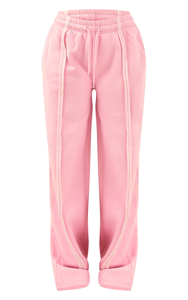Light Pink Oversized Wide Leg Seam Detail Joggers Sweat PrettyLittleThing