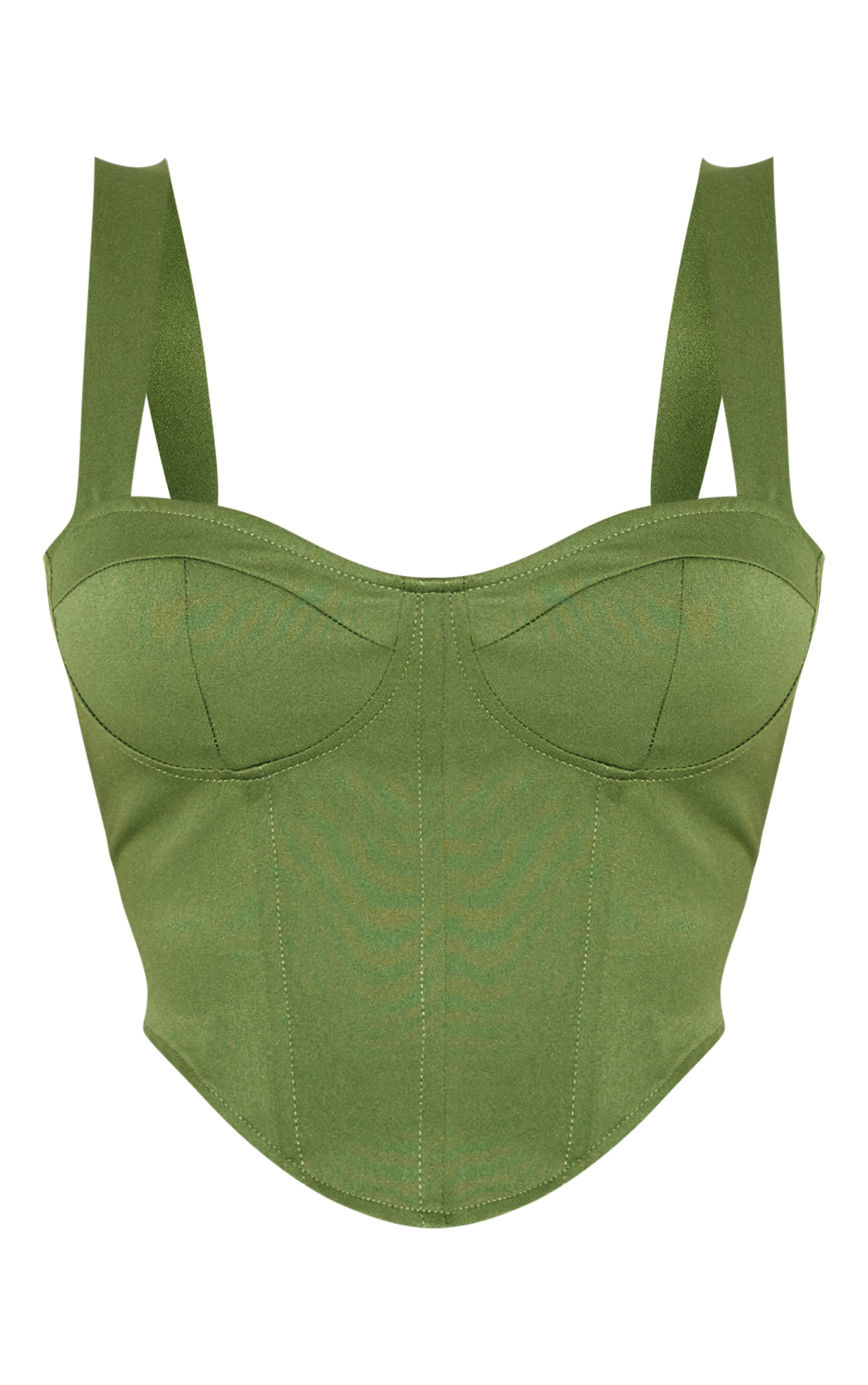 Shape Crop top style corset kaki en maille tissée image 5