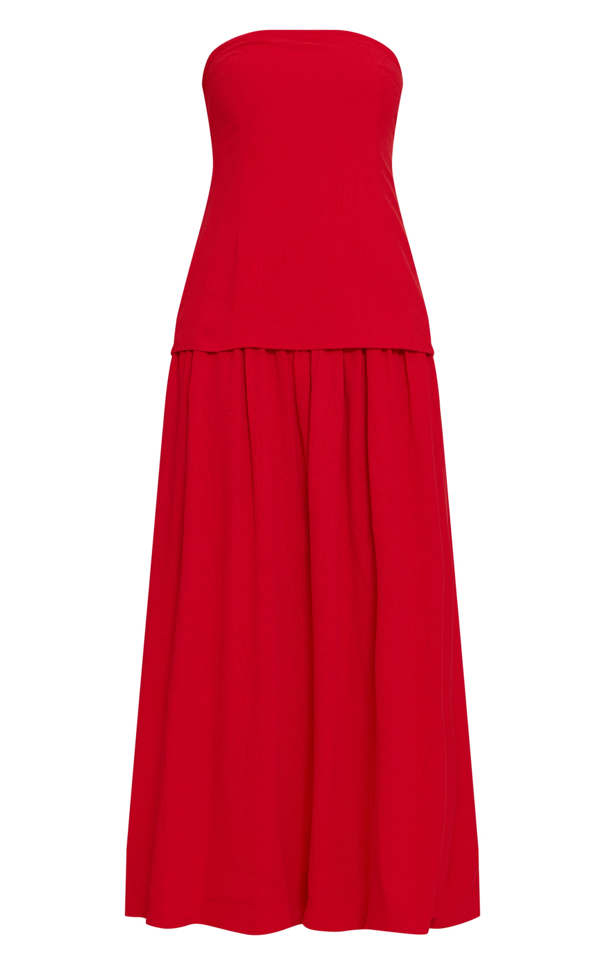 Red Bandeau Long Line Maxi Dress image 5