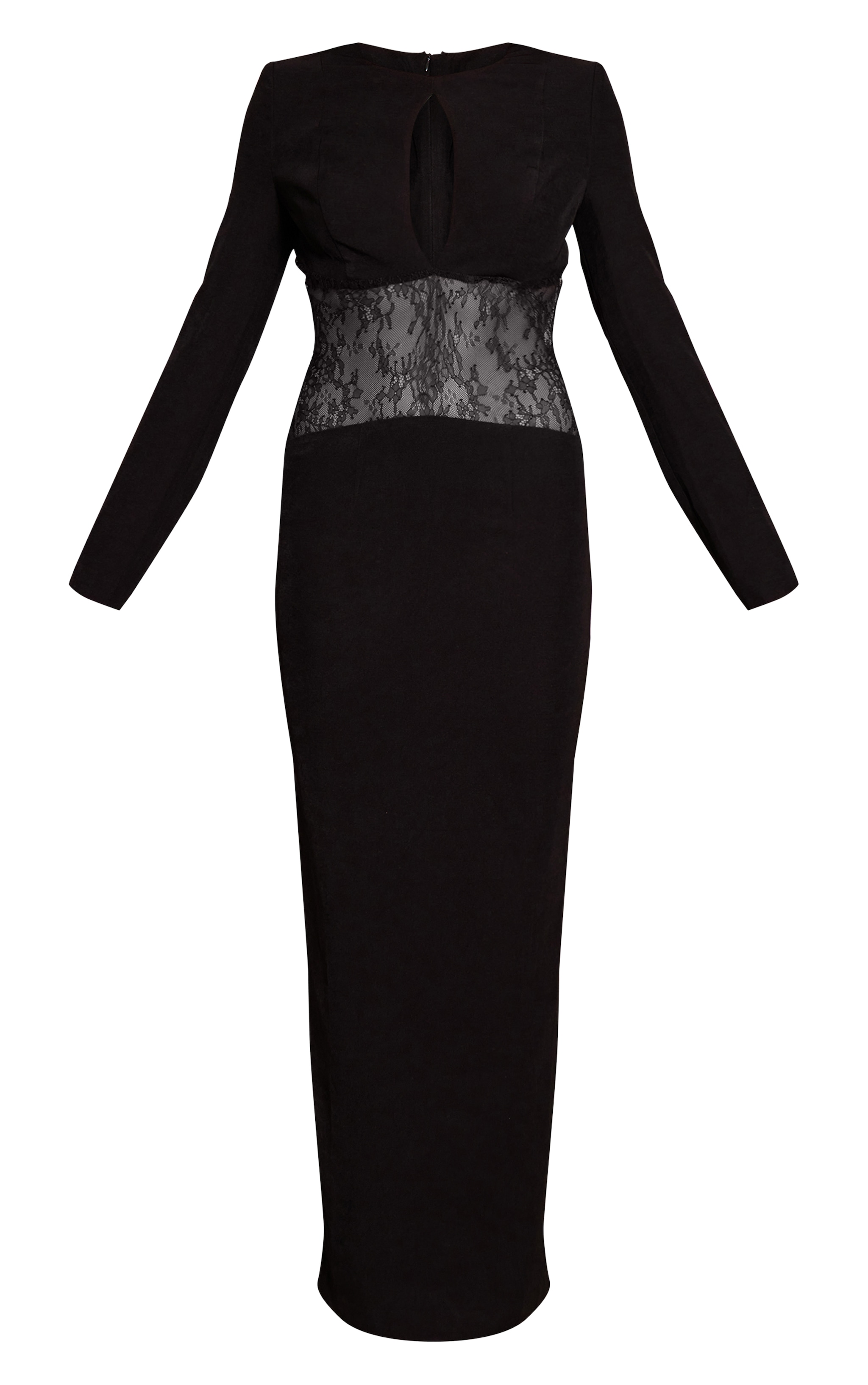 Black Lace Cut Out Detail Maxi Dress image 5