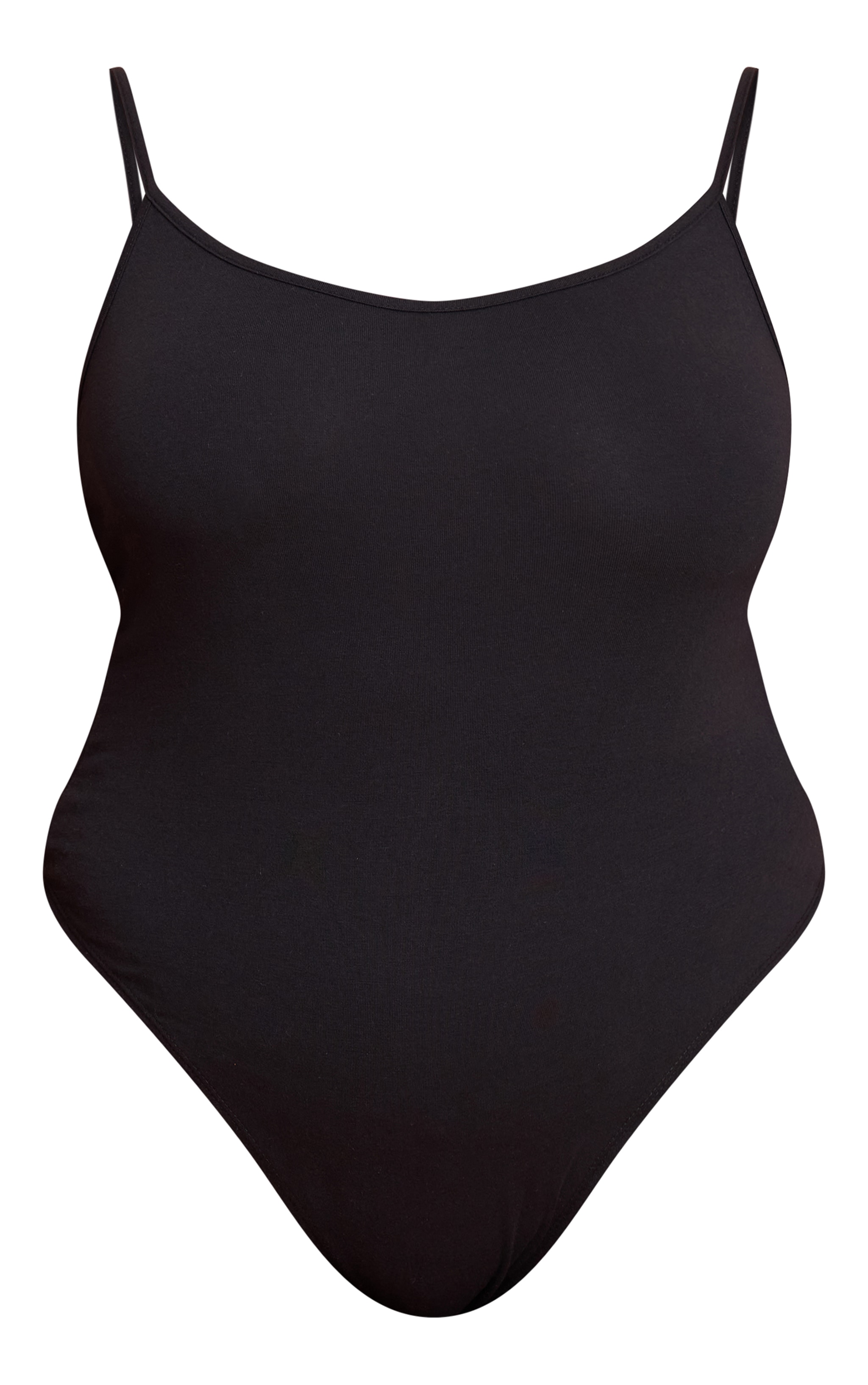 Plus Black Soft Cotton Strappy Bodysuit image 5