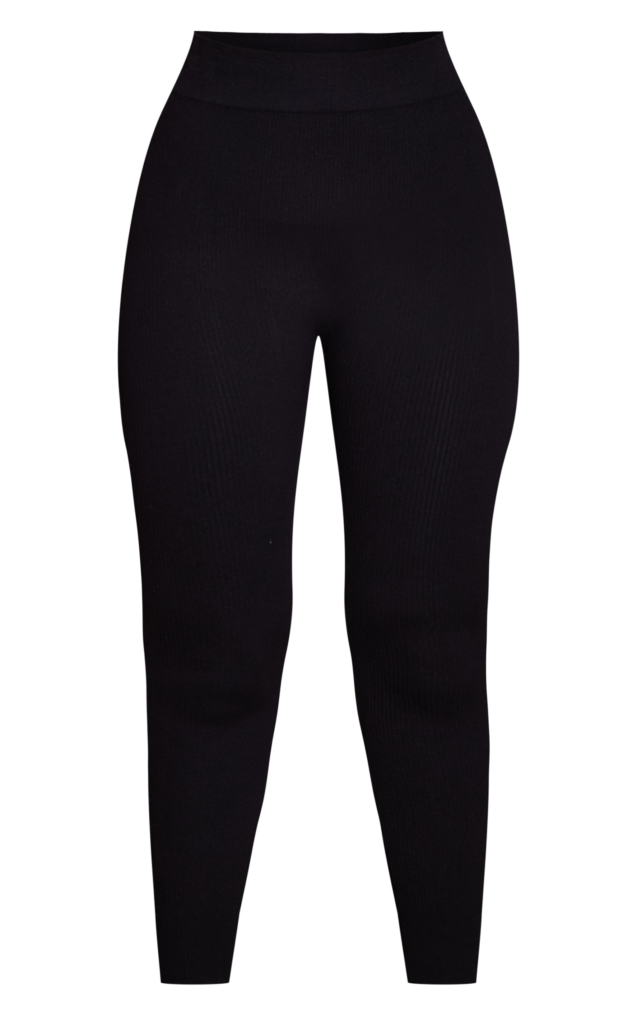 Petite Black Snatched Rib Seamless Leggings
