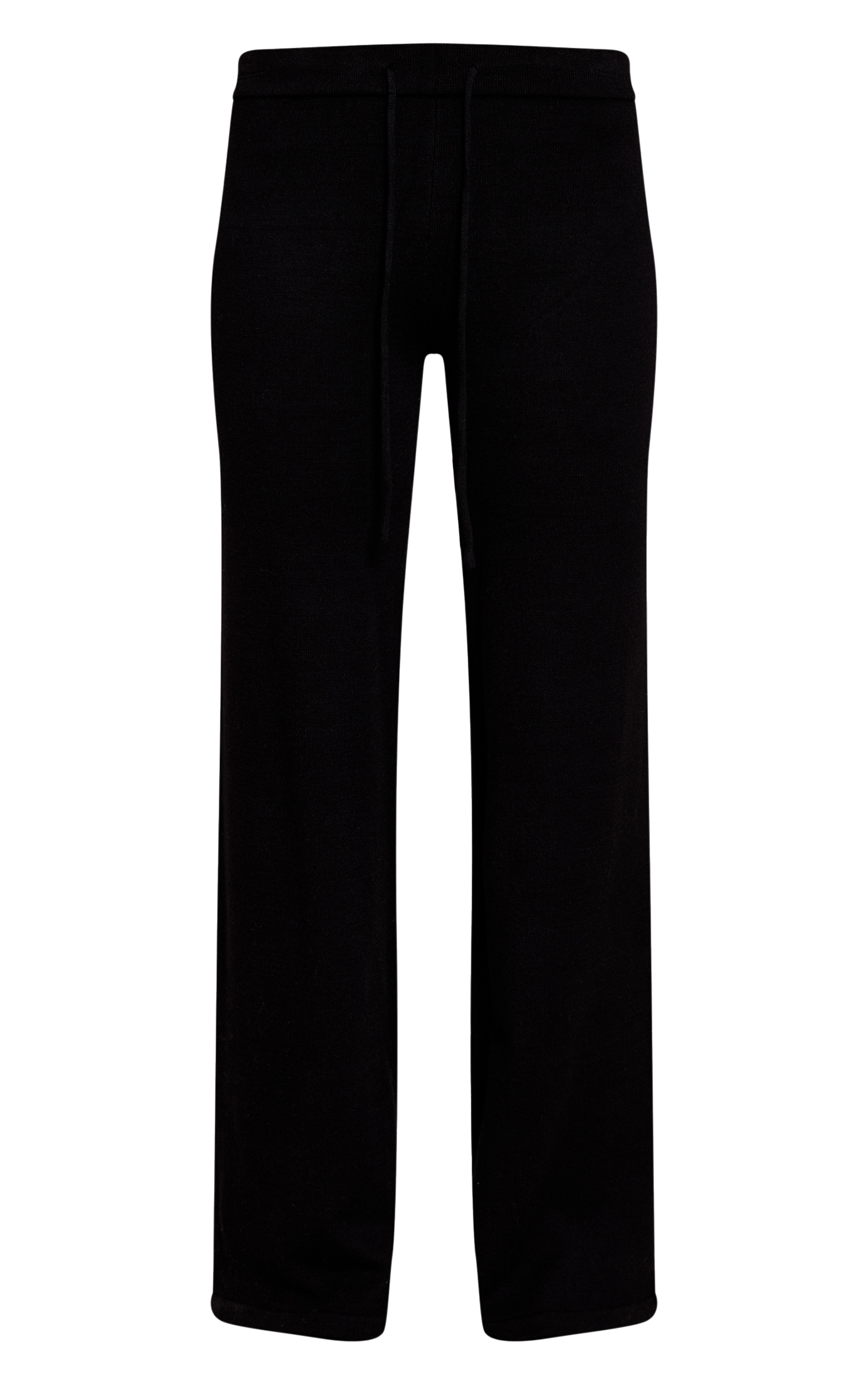 Black Drawstring Waist Fine Knit Pant image 5