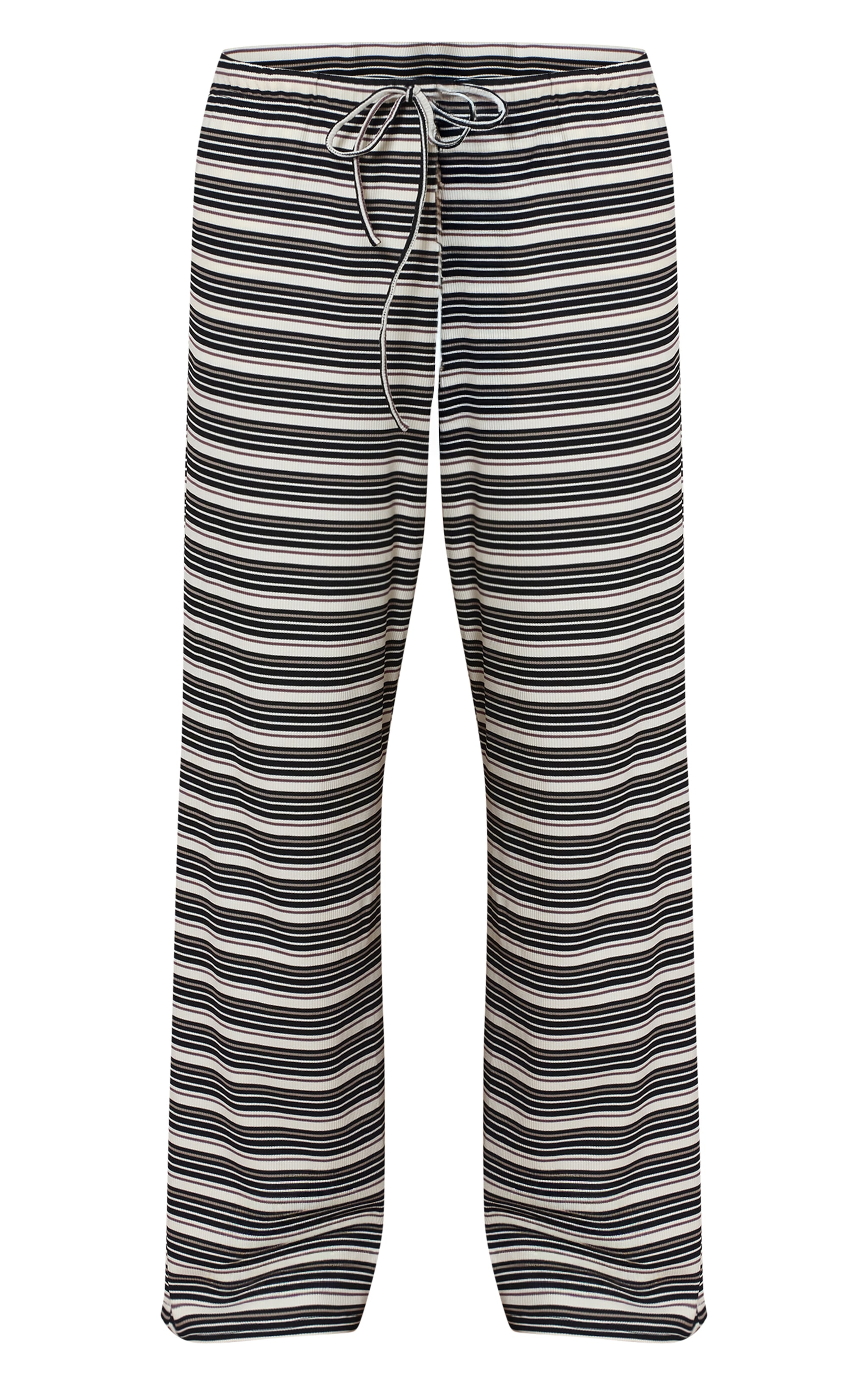 Black Stripe Soft Rib Elasticated Waist Trouser image 5