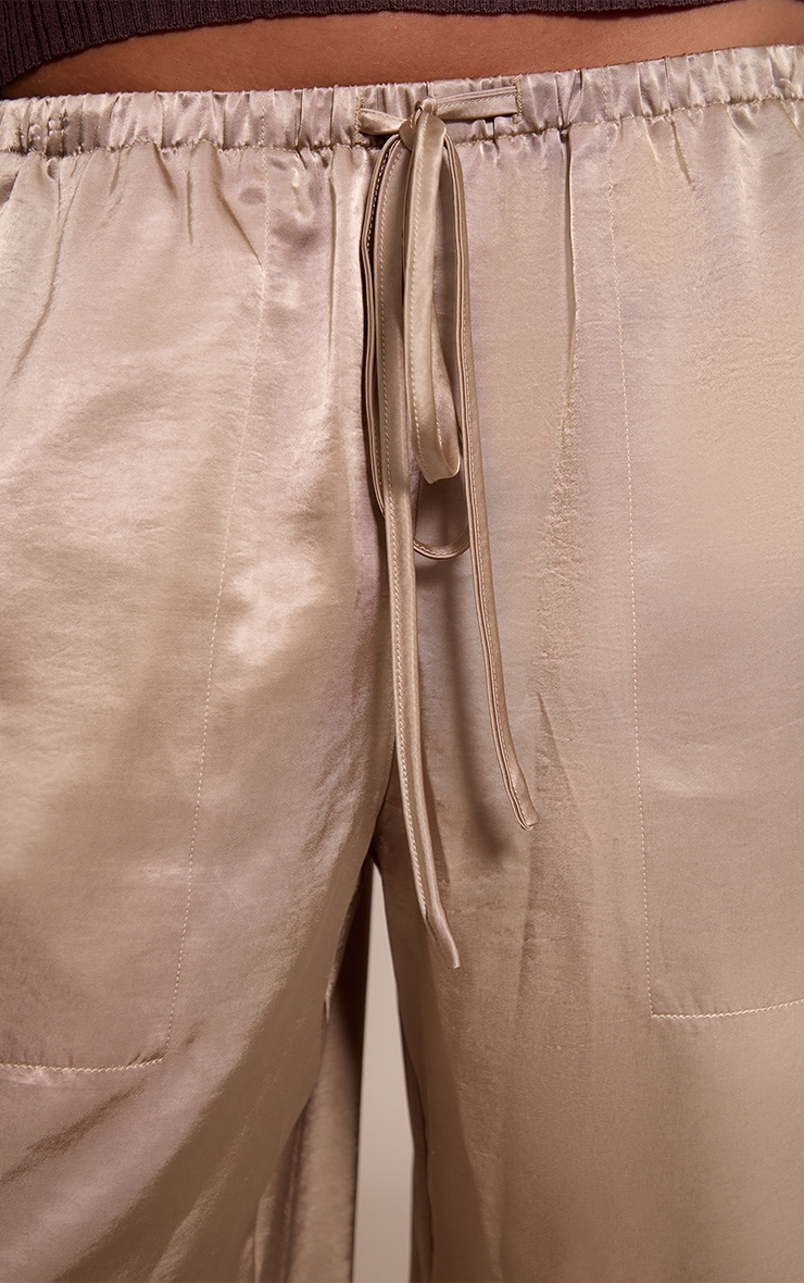 Mushroom Crinkle Satin Slouchy Drawstring Pants image 4