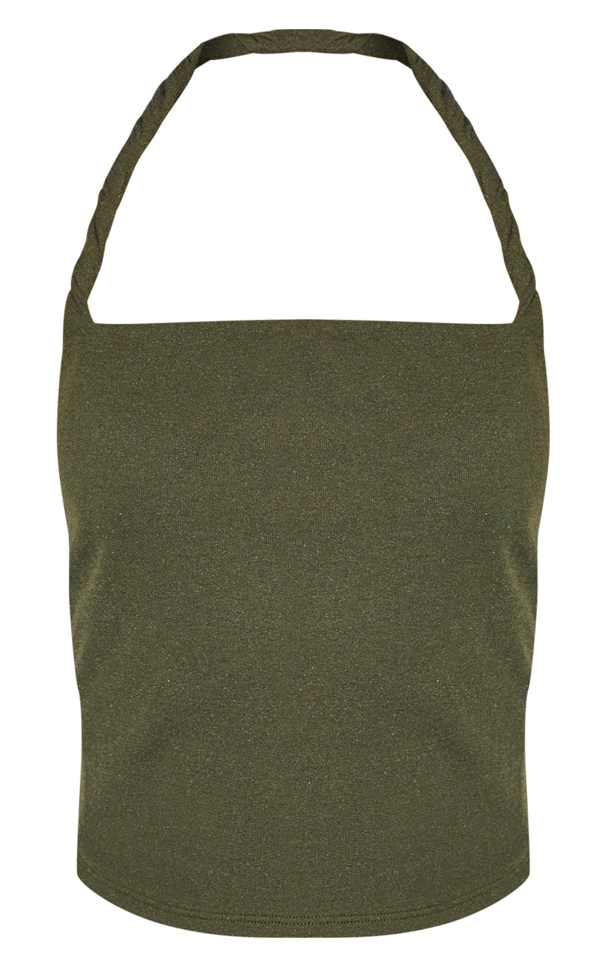 Olive Burnout Mesh Twist Halter Neck Long Top image 5