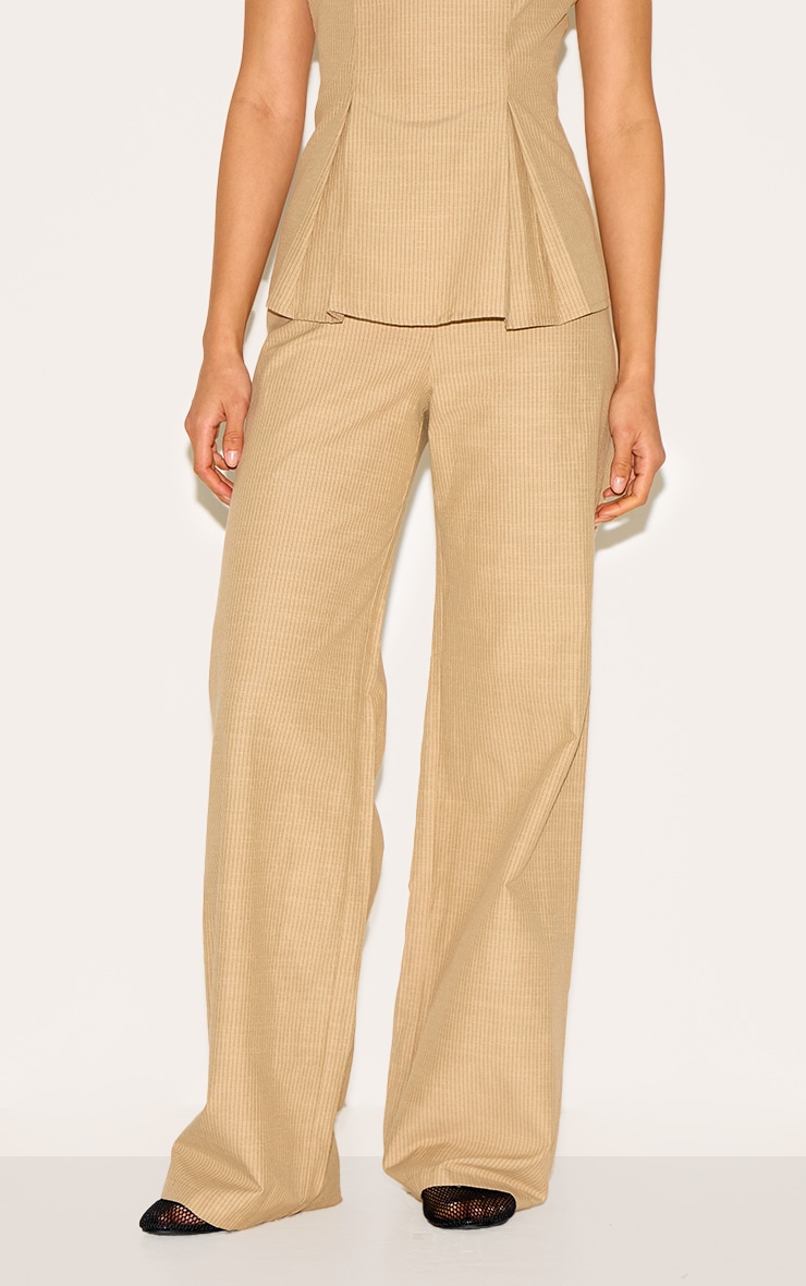 Sand Striped Cotton Wide Leg Pants image 2