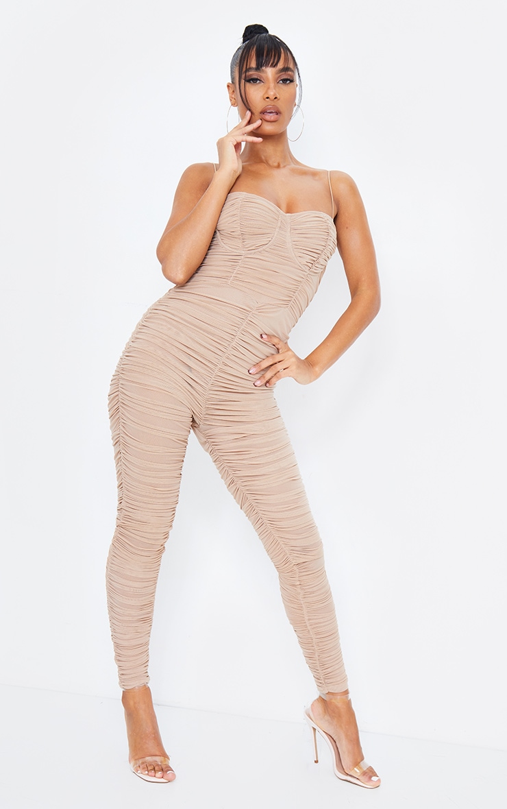 Ruched strapless jumpsuit Outlet