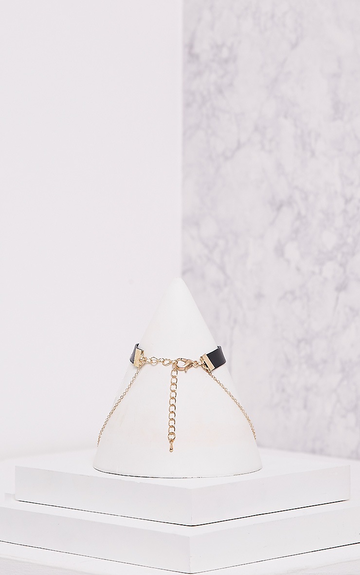 Linah Gold Circle Detail Double Layered Choker Jewellery