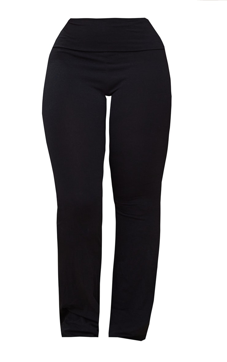 Shape Black Contour Jersey Foldover Waist Flare Pants image 5