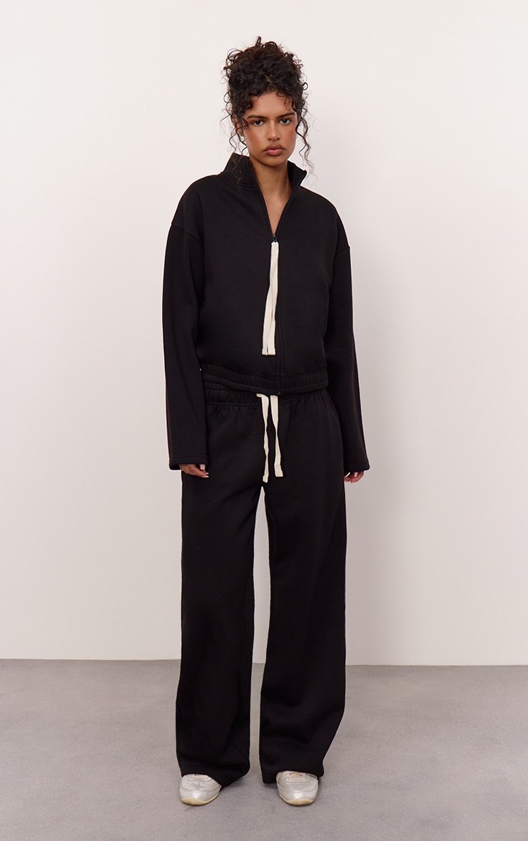 Black Contrast Drawcord Track Pants